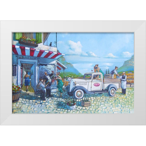 Boland Delivery II White Modern Wood Framed Art Print by West, Ronald