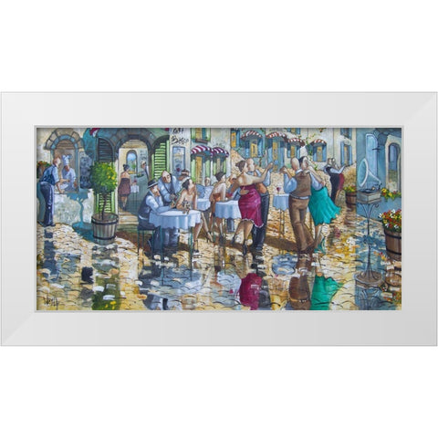 Cafe Elize White Modern Wood Framed Art Print by West, Ronald