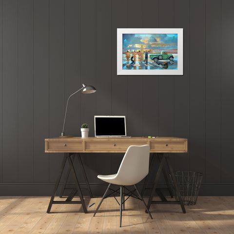 Sundowner White Modern Wood Framed Art Print by West, Ronald