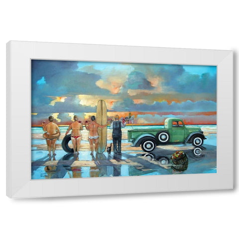 Sundowner White Modern Wood Framed Art Print by West, Ronald
