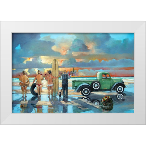 Sundowner White Modern Wood Framed Art Print by West, Ronald