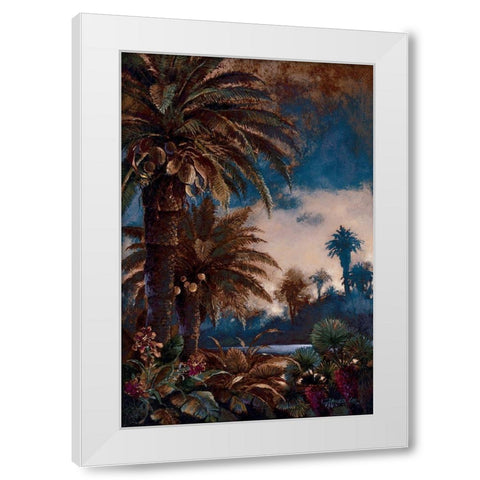 Tropical Palms I White Modern Wood Framed Art Print by Lee, James