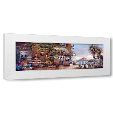 Cafe Walk II White Modern Wood Framed Art Print by Lee, James