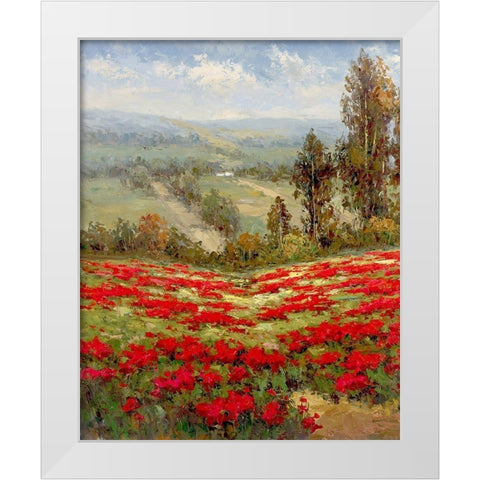 Poppy Vista II White Modern Wood Framed Art Print by Hulsey