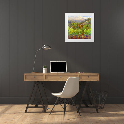 Vineyard Villa White Modern Wood Framed Art Print by Hulsey