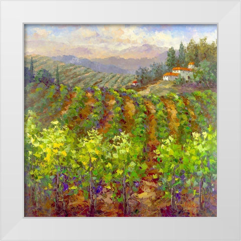 Vineyard Villa White Modern Wood Framed Art Print by Hulsey