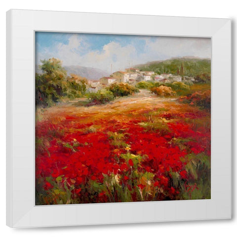 Papavero Villagio White Modern Wood Framed Art Print by Hulsey