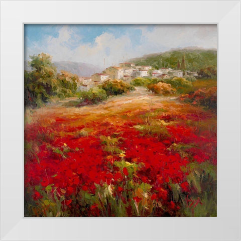 Papavero Villagio White Modern Wood Framed Art Print by Hulsey