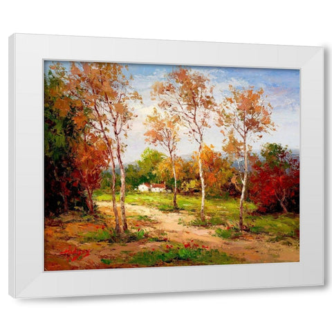 Autumn Colors II White Modern Wood Framed Art Print by Hulsey