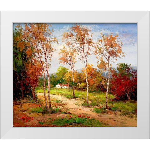 Autumn Colors II White Modern Wood Framed Art Print by Hulsey