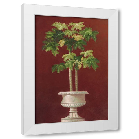 Potted Palm in Red I White Modern Wood Framed Art Print by Welby