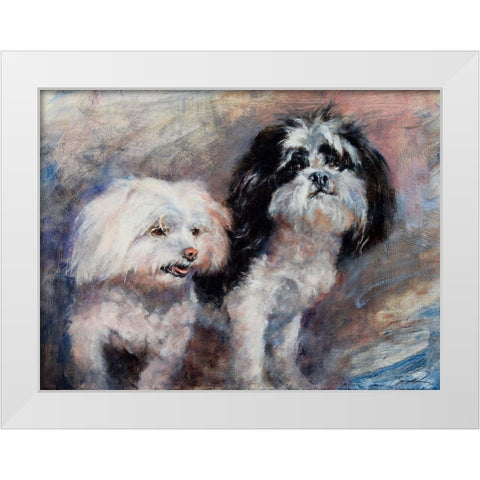 Fuzzy Friends White Modern Wood Framed Art Print by Campbell, Robert