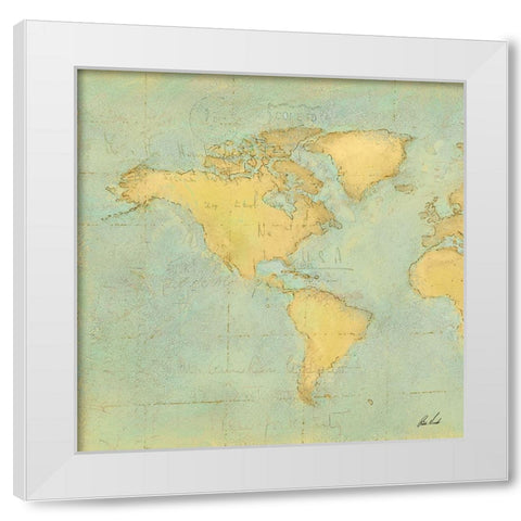 Map II White Modern Wood Framed Art Print by Novak, Rick