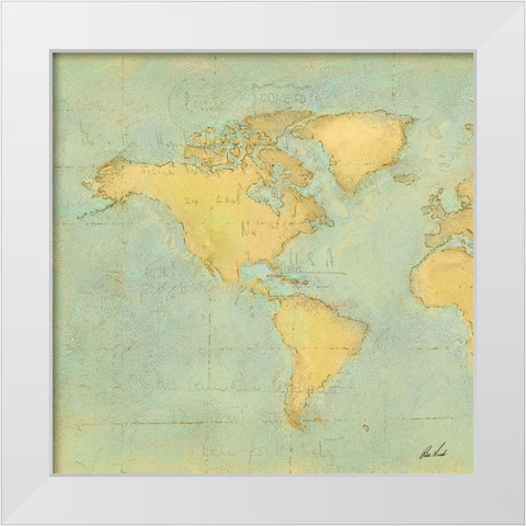 Map II White Modern Wood Framed Art Print by Novak, Rick