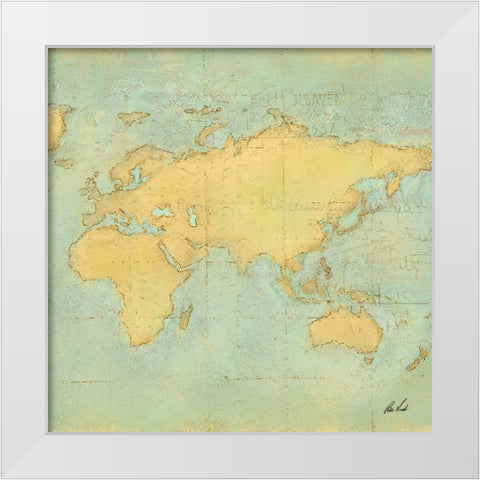 Map III White Modern Wood Framed Art Print by Novak, Rick