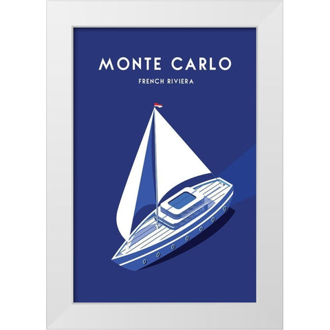montecarlo White Modern Wood Framed Art Print by ARCTIC FRAME