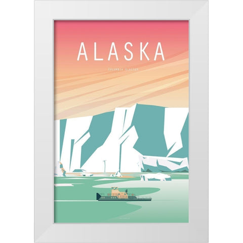 Alaska White Modern Wood Framed Art Print by ARCTIC FRAME