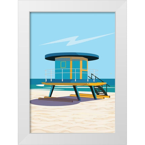 dipsouth beach White Modern Wood Framed Art Print by ARCTIC FRAME