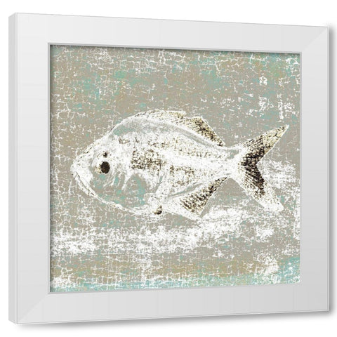Aqua Marine IX White Modern Wood Framed Art Print by Aryai, Sia