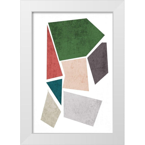 Geometric Shapes I White Modern Wood Framed Art Print by Orlov, Irena