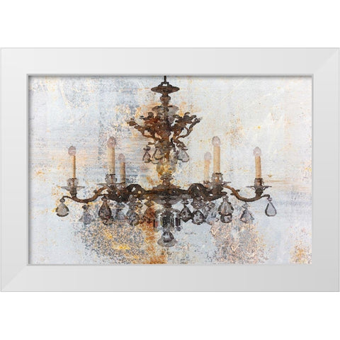 Rustic Brown Chandelier II White Modern Wood Framed Art Print by Orlov, Irena