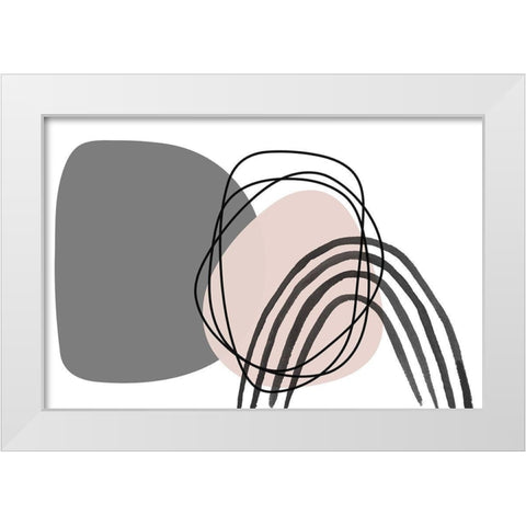 Minimalist Pink Gray Palette White Modern Wood Framed Art Print by Orlov, Irena