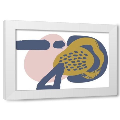 Minimalist Pink Yellow Palette White Modern Wood Framed Art Print by Orlov, Irena