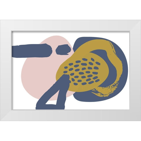 Minimalist Pink Yellow Palette White Modern Wood Framed Art Print by Orlov, Irena