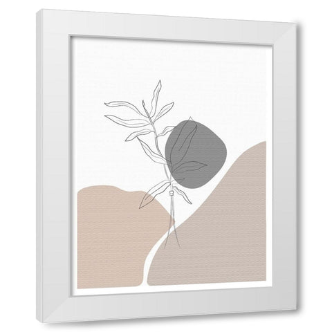 Abstract minimal Plants White Modern Wood Framed Art Print by Balbuena, Sabrina