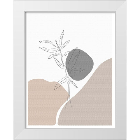 Abstract minimal Plants White Modern Wood Framed Art Print by Balbuena, Sabrina