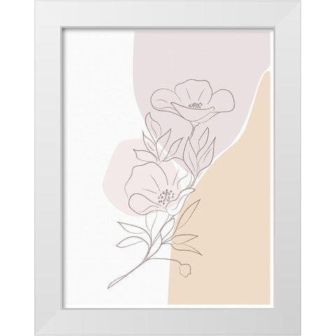 Abstract Minimal Magnolia White Modern Wood Framed Art Print by Balbuena, Sabrina