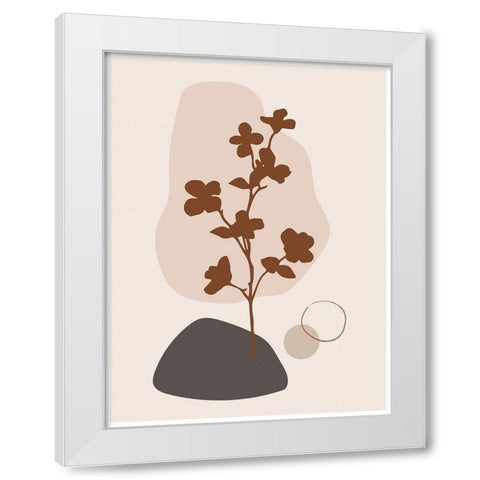 Abstract Minimal Flourish Tree White Modern Wood Framed Art Print by Balbuena, Sabrina