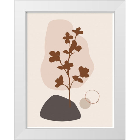 Abstract Minimal Flourish Tree White Modern Wood Framed Art Print by Balbuena, Sabrina