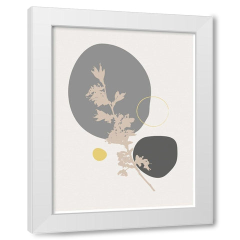 Abstract Minimal Flourish Branch White Modern Wood Framed Art Print by Balbuena, Sabrina