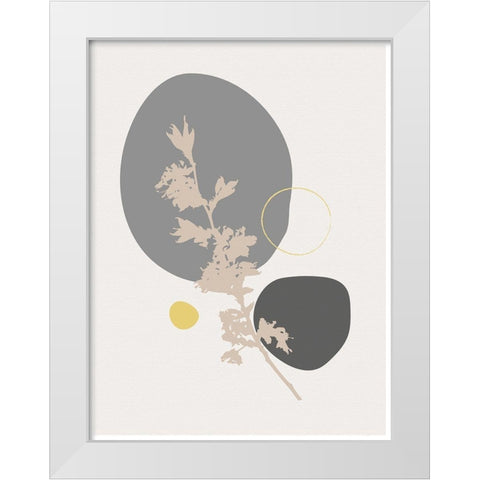 Abstract Minimal Flourish Branch White Modern Wood Framed Art Print by Balbuena, Sabrina
