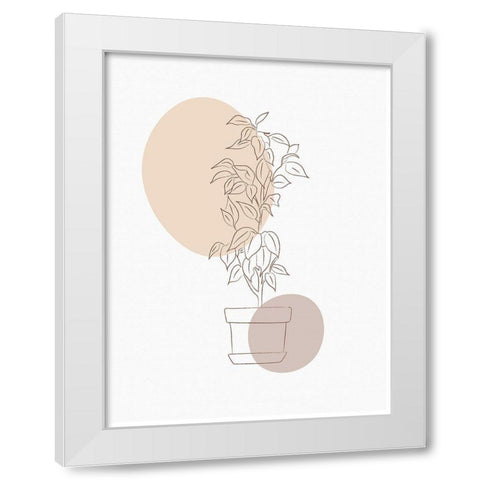 Abstract Minimal Flourish Pot White Modern Wood Framed Art Print by Balbuena, Sabrina