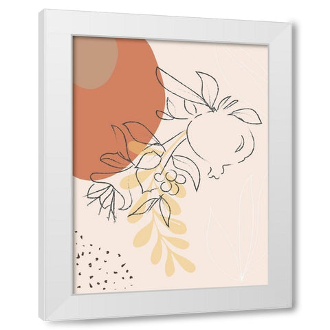 Tropical Fruit Branch Abstract Shapes White Modern Wood Framed Art Print by Balbuena, Sabrina