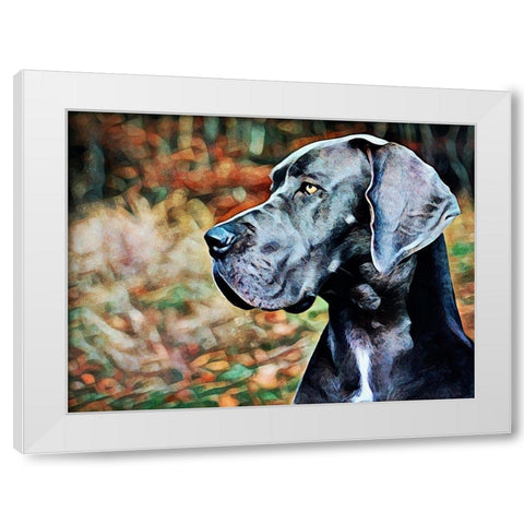 Great Dane Greatness White Modern Wood Framed Art Print by Aldridge, Ashley