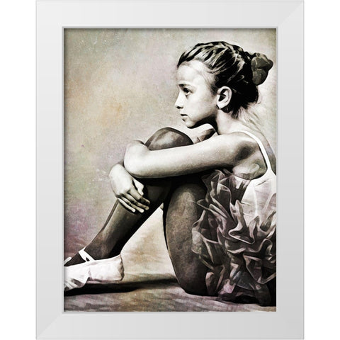 Black and White Ballerina II White Modern Wood Framed Art Print by Aldridge, Ashley