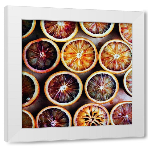 Oven-Baked Orange Halves White Modern Wood Framed Art Print by Aldridge, Ashley