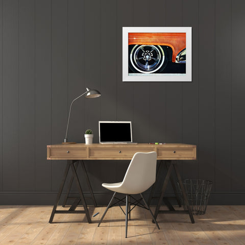 Orange Fender White Wall Mag White Modern Wood Framed Art Print by Aldridge, Ashley