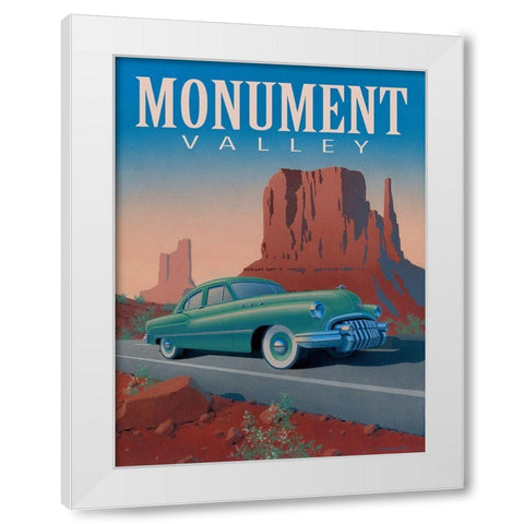 Monument Valley with Text White Modern Wood Framed Art Print by Courtney, Richard