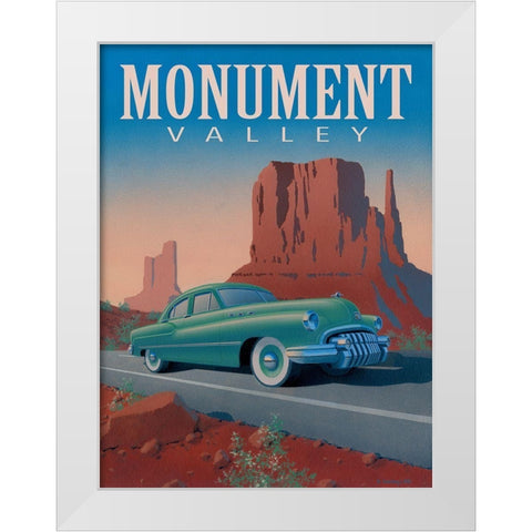 Monument Valley with Text White Modern Wood Framed Art Print by Courtney, Richard
