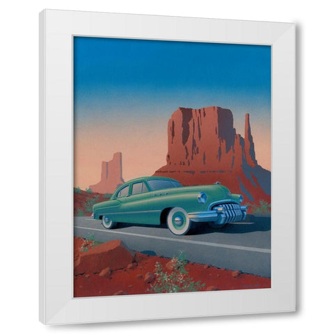 Monument Valley White Modern Wood Framed Art Print by Courtney, Richard