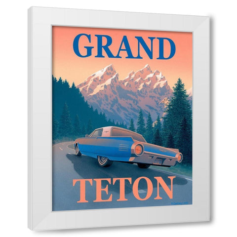 Grand Teton with Text White Modern Wood Framed Art Print by Courtney, Richard