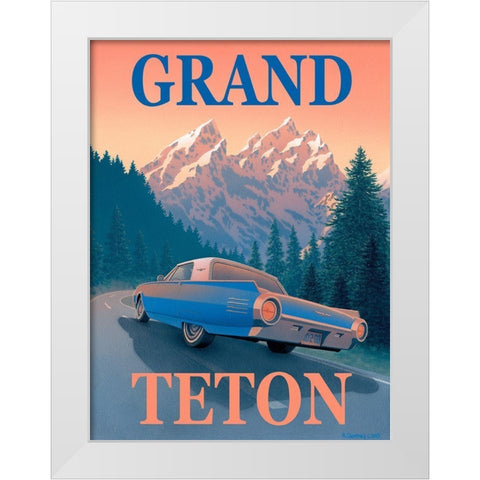 Grand Teton with Text White Modern Wood Framed Art Print by Courtney, Richard