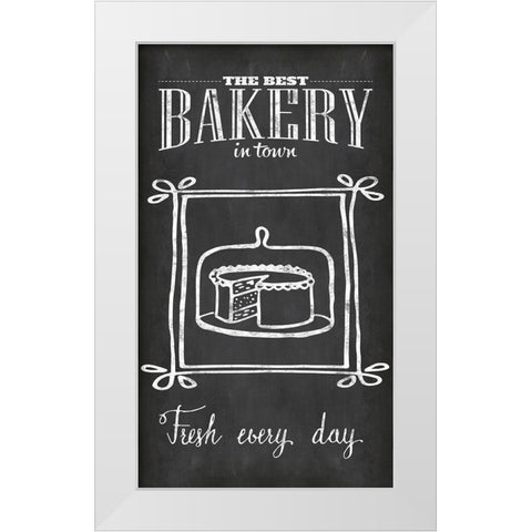 Chalkboard Bakery White Modern Wood Framed Art Print by Haase, Andrea