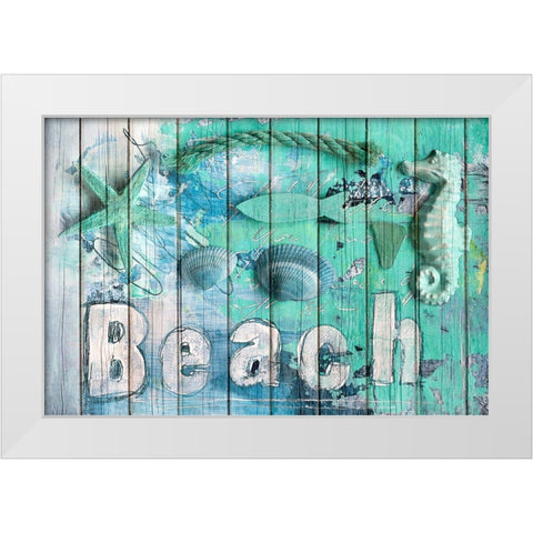 Happy Summer  White Modern Wood Framed Art Print by Haase, Andrea