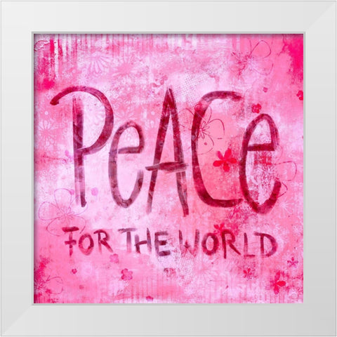 Peace for the World I White Modern Wood Framed Art Print by Haase, Andrea