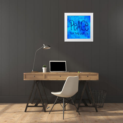 Peace for the World II White Modern Wood Framed Art Print by Haase, Andrea